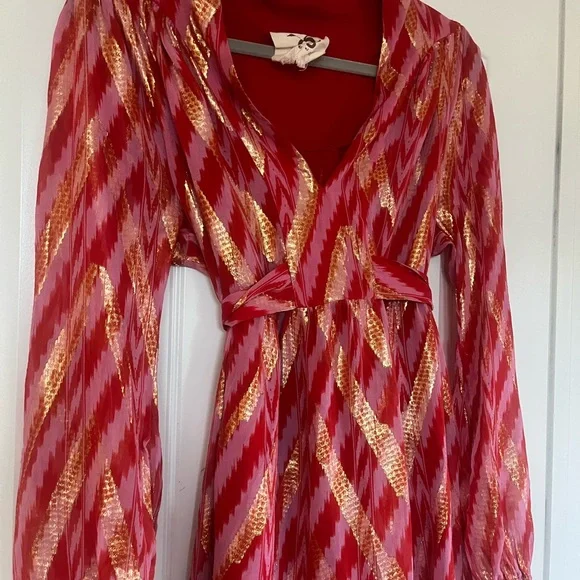 Figue starlight ikat silk metallic maxi dress - Picture 3 of 7